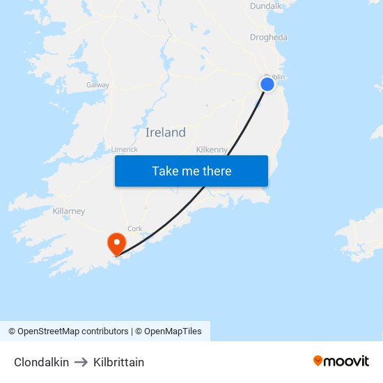 Clondalkin to Kilbrittain map