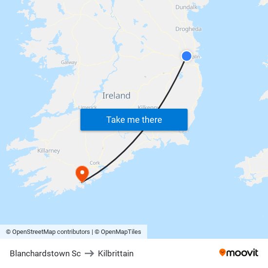 Blanchardstown Sc to Kilbrittain map