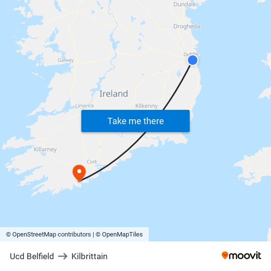 Ucd Belfield to Kilbrittain map