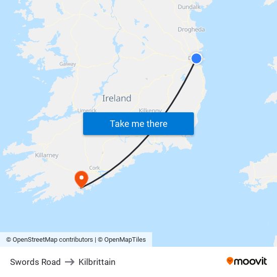 Swords Road to Kilbrittain map