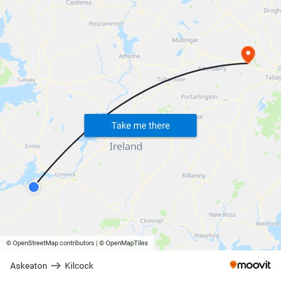 Askeaton to Kilcock map
