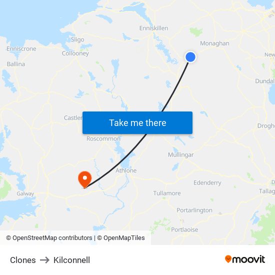 Clones to Kilconnell map