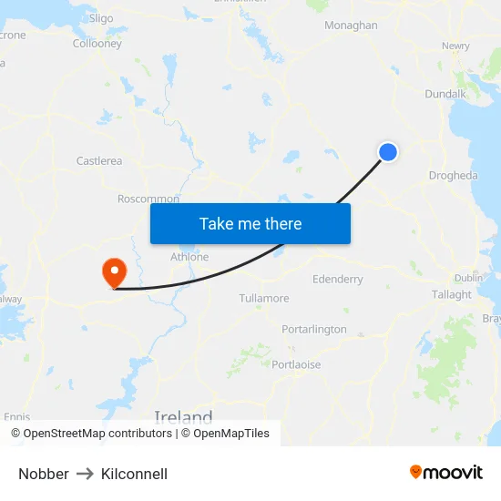 Nobber to Kilconnell map