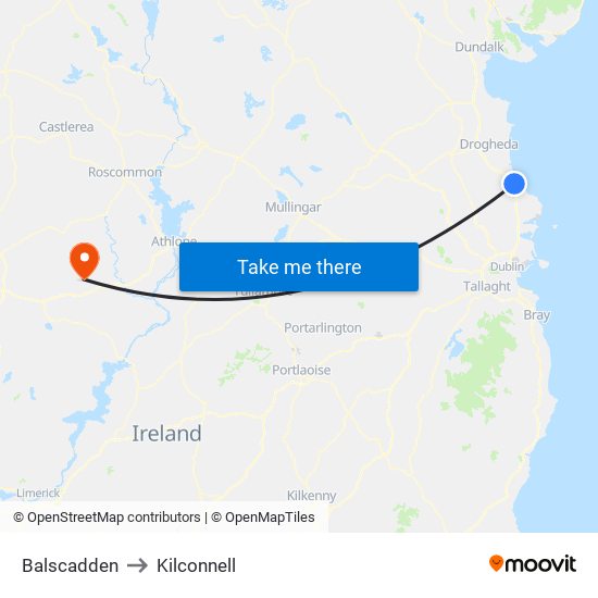 Balscadden to Kilconnell map