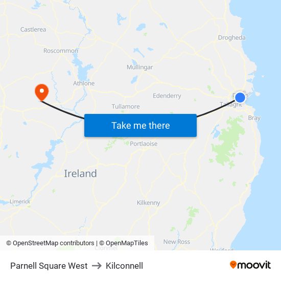 Parnell Square West to Kilconnell map