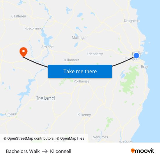 Bachelors Walk to Kilconnell map