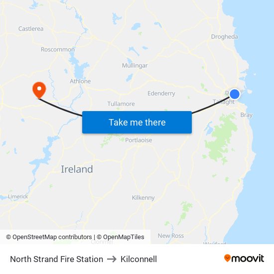 North Strand Fire Station to Kilconnell map
