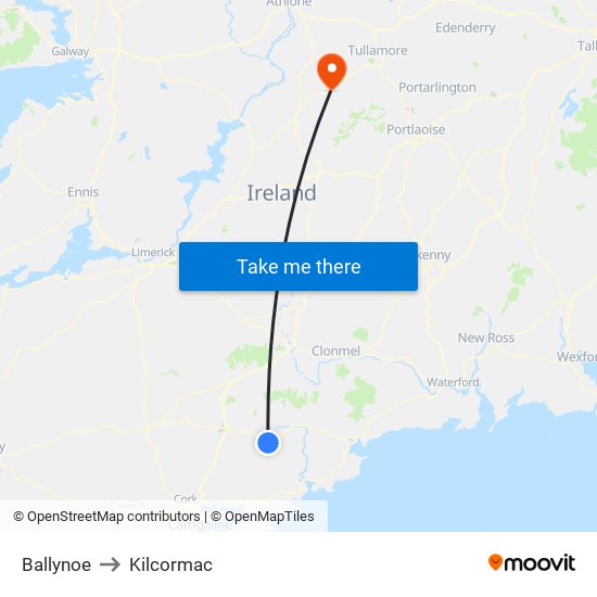 Ballynoe to Kilcormac map