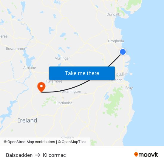 Balscadden to Kilcormac map