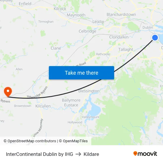 InterContinental Dublin by IHG to Kildare map