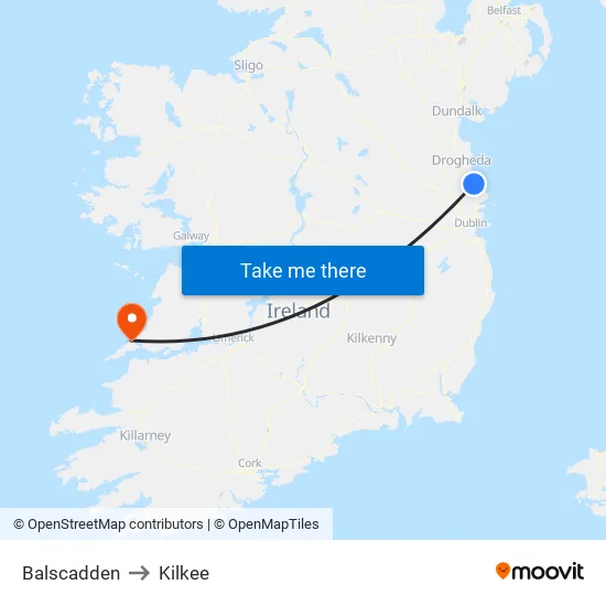 Balscadden to Kilkee map