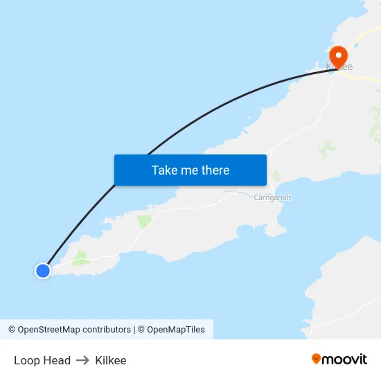 Loop Head to Kilkee map