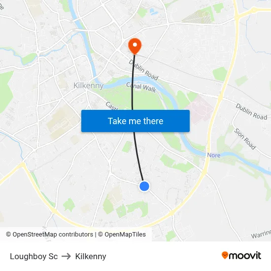 Loughboy Sc to Kilkenny map