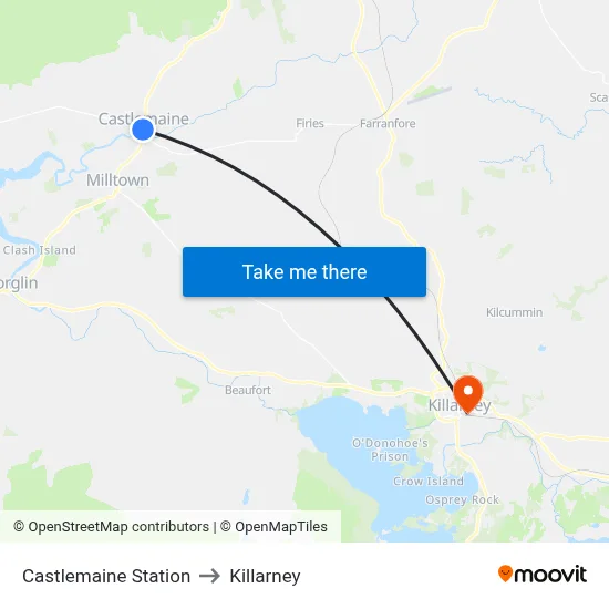 Castlemaine Station to Killarney map