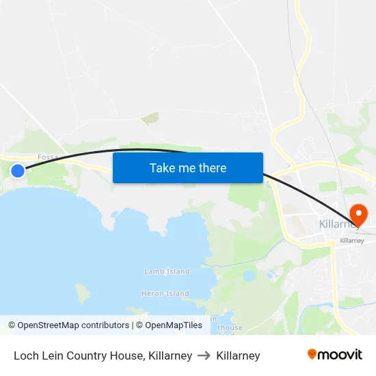 Loch Lein Country House, Killarney to Killarney map