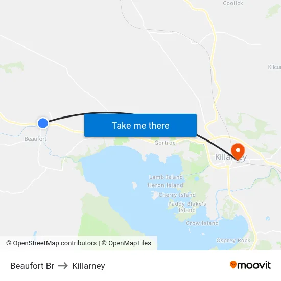 Beaufort Br to Killarney map