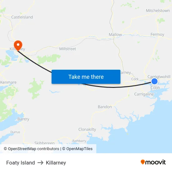 Foaty Island to Killarney map