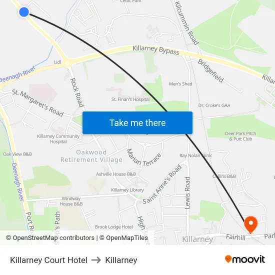 Killarney Court Hotel to Killarney map