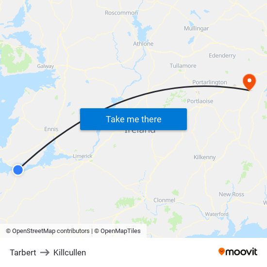 Tarbert to Killcullen map