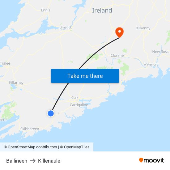 Ballineen to Killenaule map