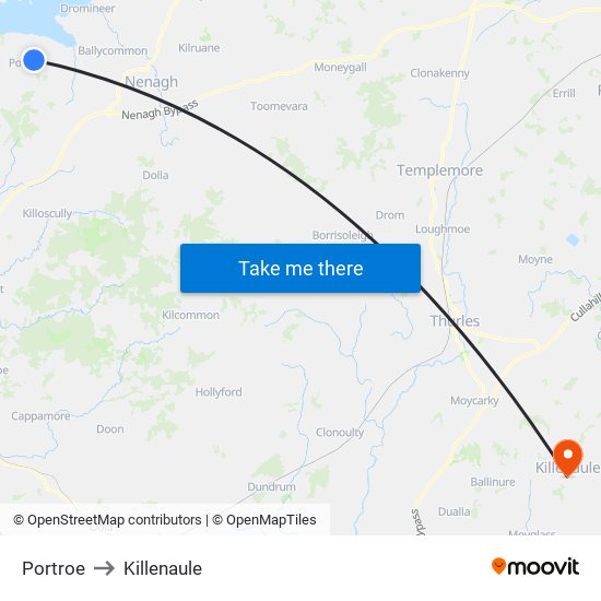 Portroe to Killenaule map