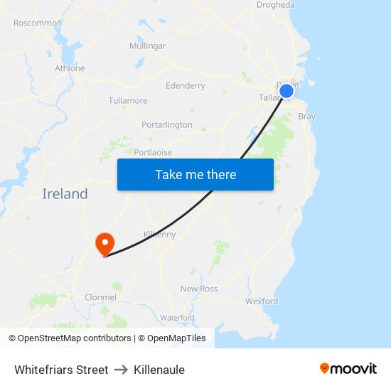 Whitefriars Street to Killenaule map