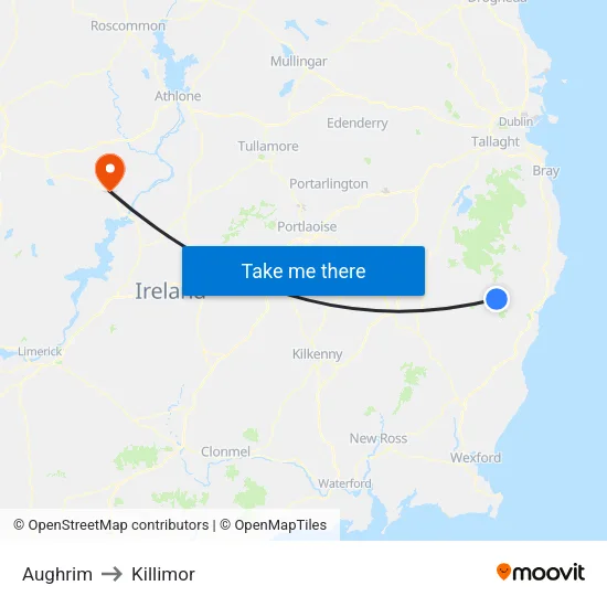 Aughrim to Killimor map