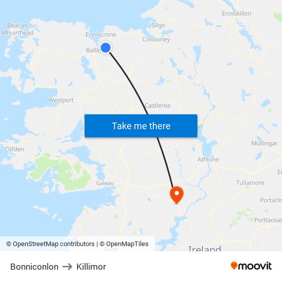 Bonniconlon to Killimor map