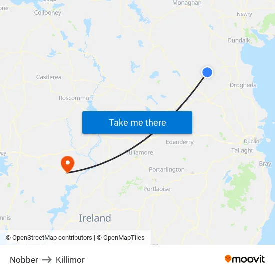 Nobber to Killimor map