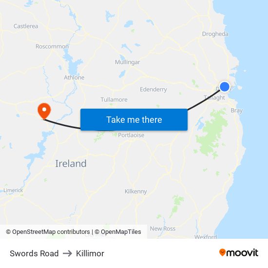 Swords Road to Killimor map