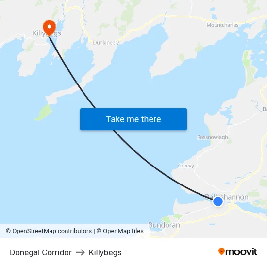 Donegal Corridor to Killybegs map