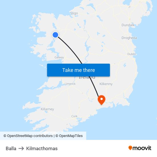 Balla to Kilmacthomas map