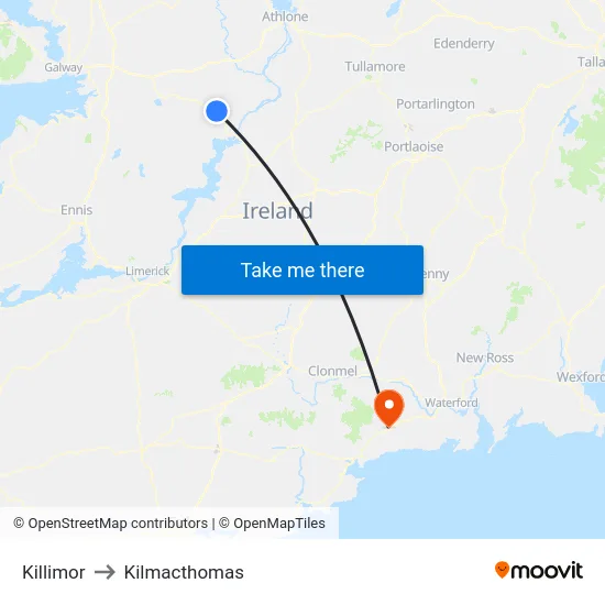 Killimor to Kilmacthomas map