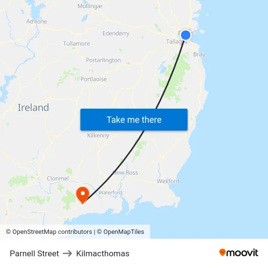 Parnell Street to Kilmacthomas map