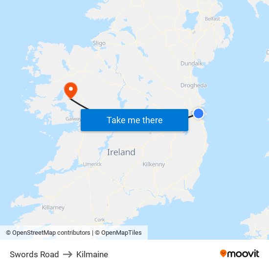 Swords Road to Kilmaine map