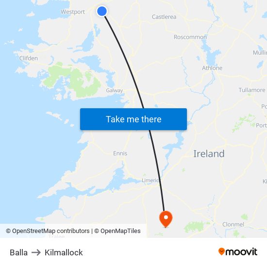 Balla to Kilmallock map