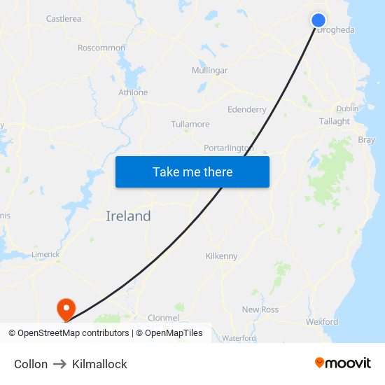 Collon to Kilmallock map
