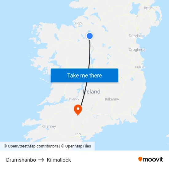 Drumshanbo to Kilmallock map