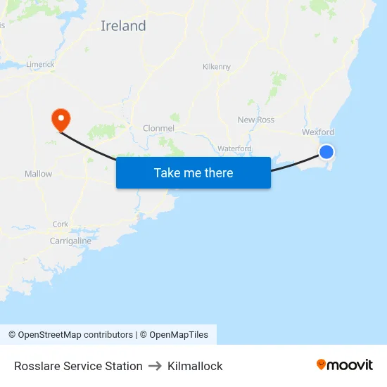 Rosslare Service Station to Kilmallock map