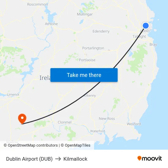 Dublin Airport (DUB) to Kilmallock map
