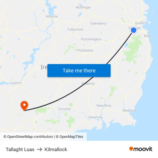 Tallaght Luas to Kilmallock map