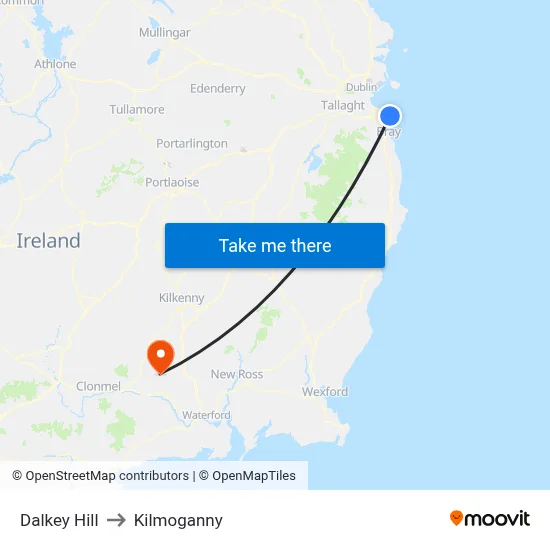 Dalkey Hill to Kilmoganny map