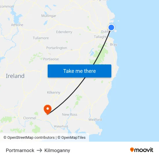 Portmarnock to Kilmoganny map