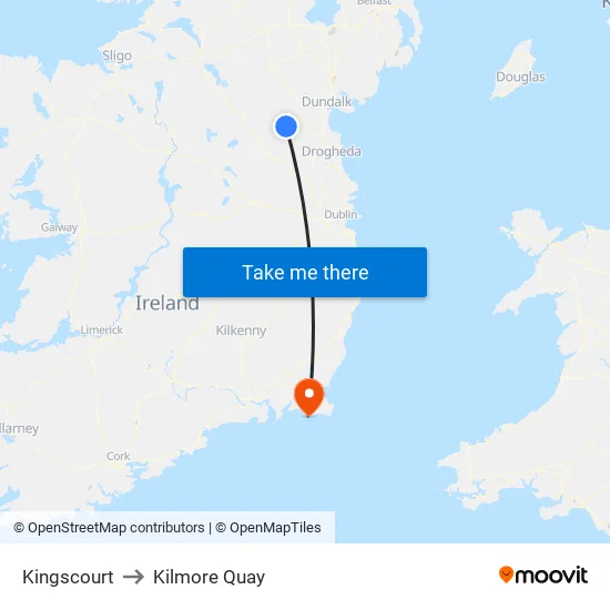 Kingscourt to Kilmore Quay map
