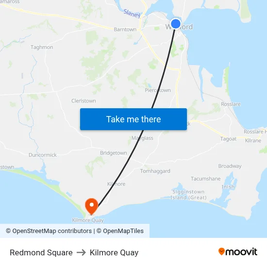 Redmond Square to Kilmore Quay map