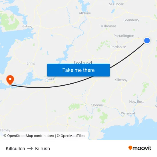 Killcullen to Kilrush map
