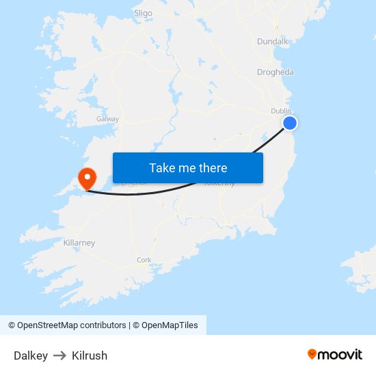 Dalkey to Kilrush map