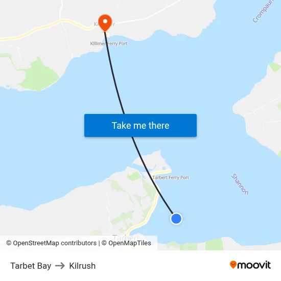 Tarbet Bay to Kilrush map