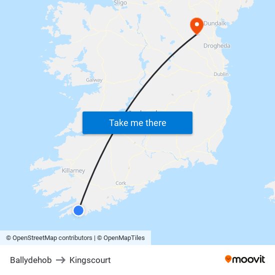 Ballydehob to Kingscourt map