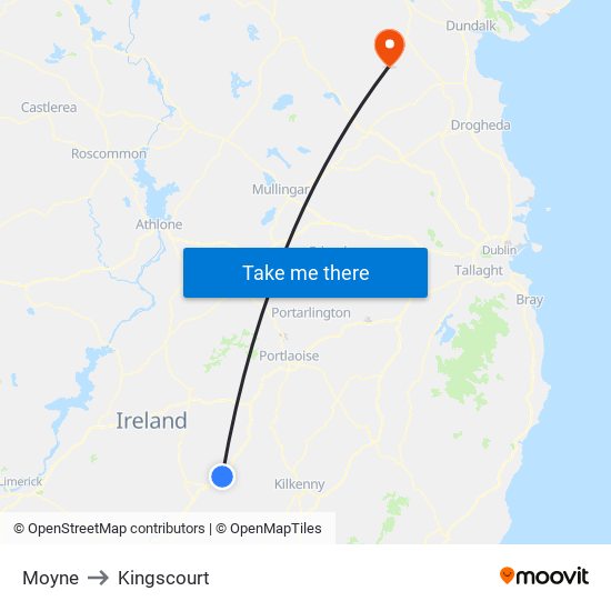 Moyne to Kingscourt map